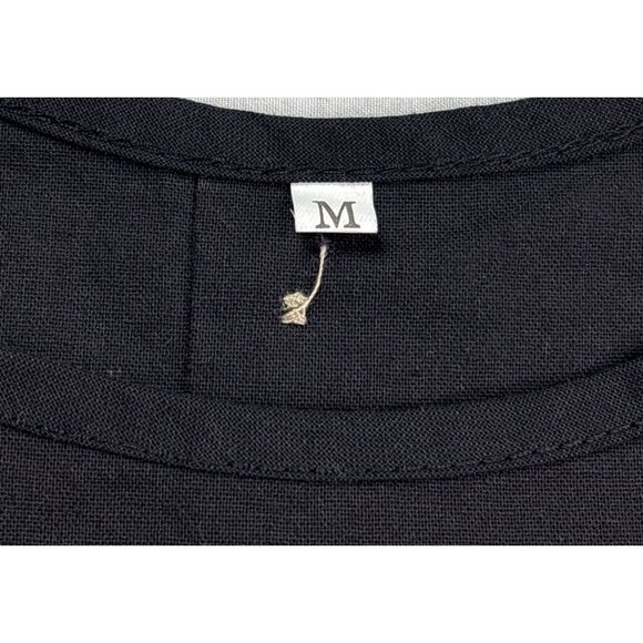 Black Sleeveless Peplum Top Size M Faux Button Back Detail - Picture 3 of 5